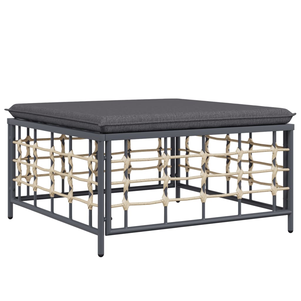9-Delige Loungeset Met Kussens Poly Rattan Antracietkleurig