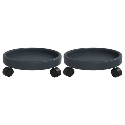 Plantentrolleys 2 St Met Wielen Ø34 Cm 35 Kg Grijs
