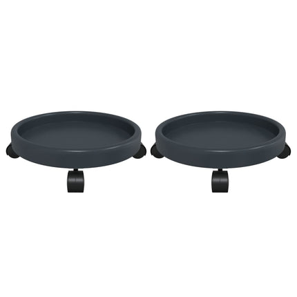 Plantentrolleys 2 St Met Wielen Ø34 Cm 35 Kg Grijs