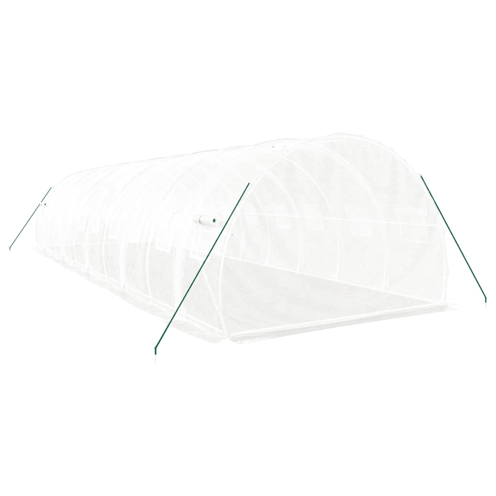 Tuinkas met stalen frame 30 m² 10x3x2 m wit