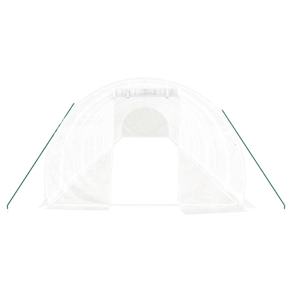 Tuinkas met stalen frame 48 m² 16x3x2 m wit