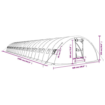 Tuinkas Met Stalen Frame 120 M² 24X5X2,3 M
