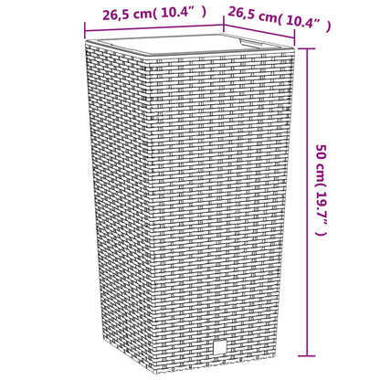 Plantenbak Met Uitneembare Bak Rattan-Look 11/26,5 L Pp
