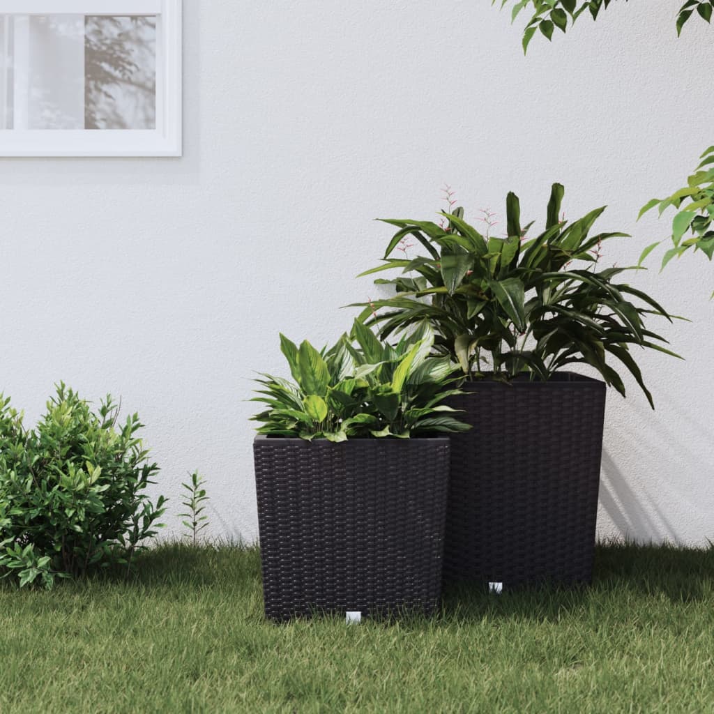 Plantenbak Met Uitneembare Bak Rattan-Look 37/ Pp