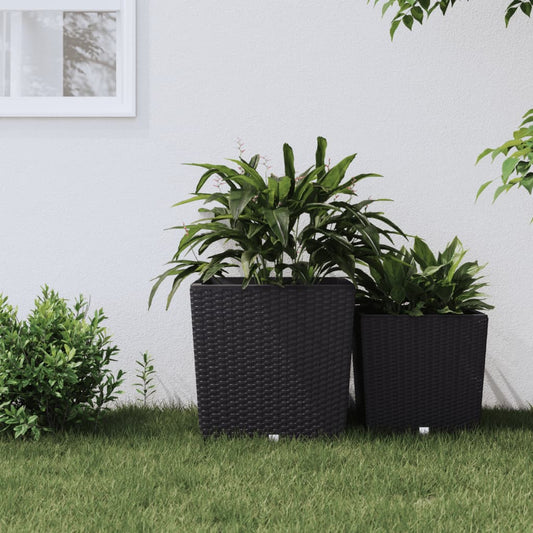 Plantenbak Met Uitneembare Bak Rattan-Look 37/ Pp