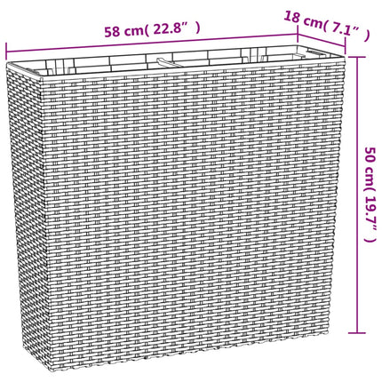 Plantenbak Met Uitneembare Bak Rattan-Look 12/44 L Pp