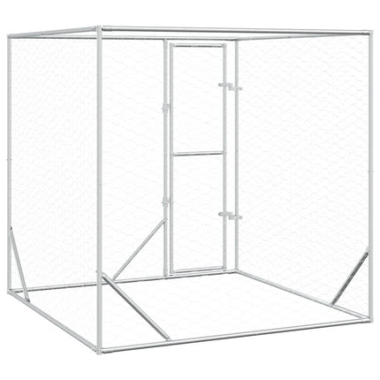Hondenkennel Voor Buiten Gegalvaniseerd Staal Zilver