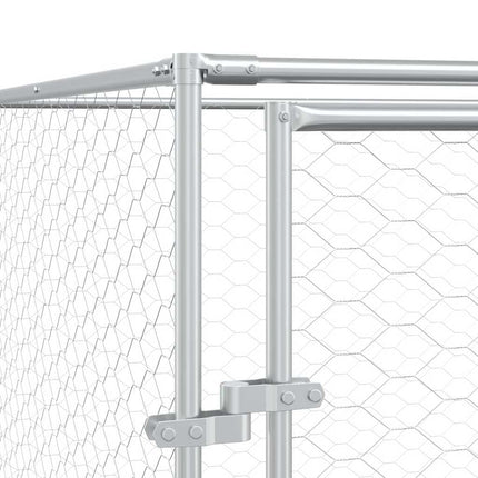 Hondenkennel Voor Buiten Gegalvaniseerd Staal Zilver