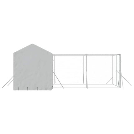 Hondenkennel Met Dak 6X6X2,5 M Gegalvaniseerd Staal Zilver