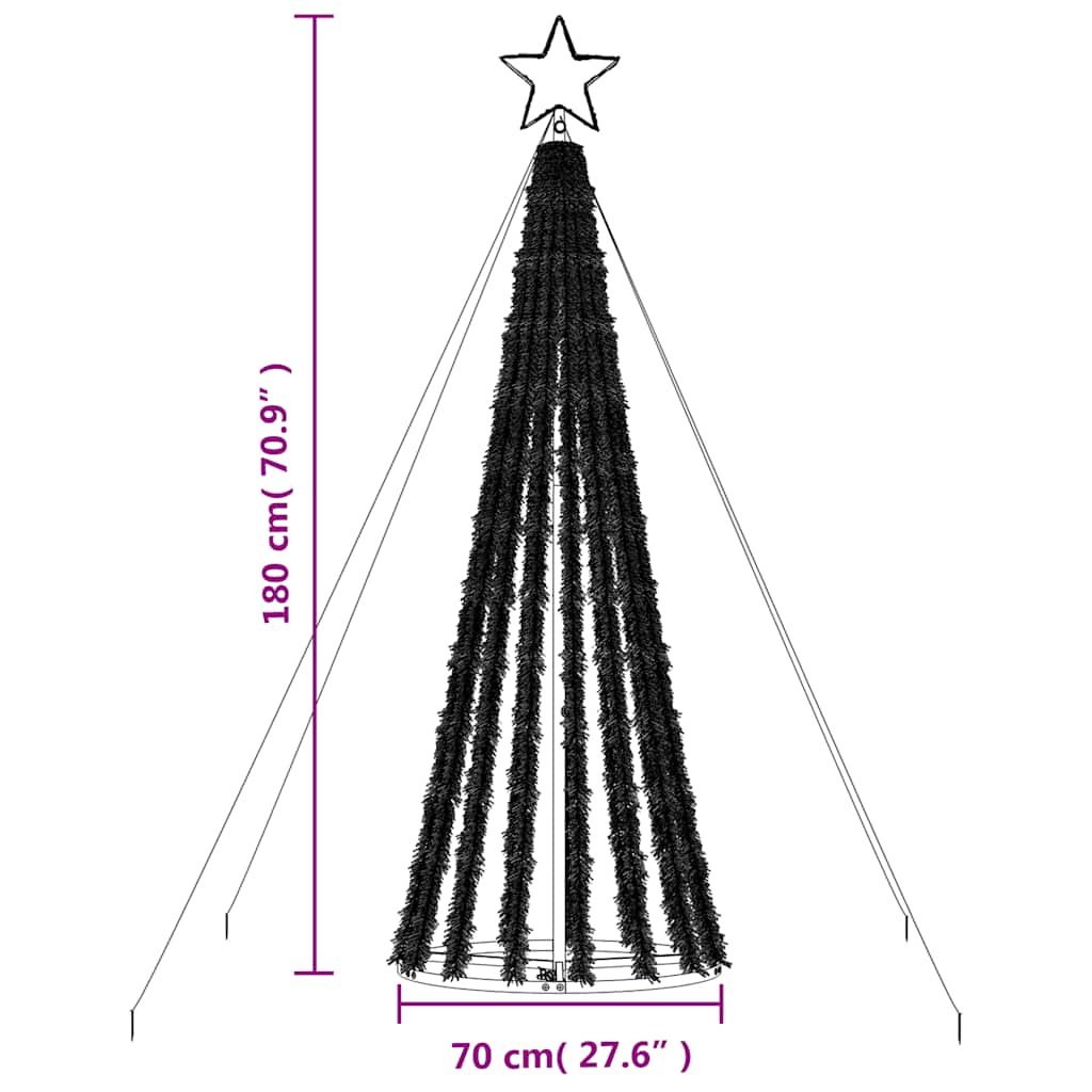 LED-kerstboom 275 LEDs kleurrijk 180 cm