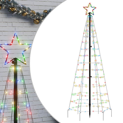 LED-kerstboom met spikes 220 LEDs kleurrijk 180 cm