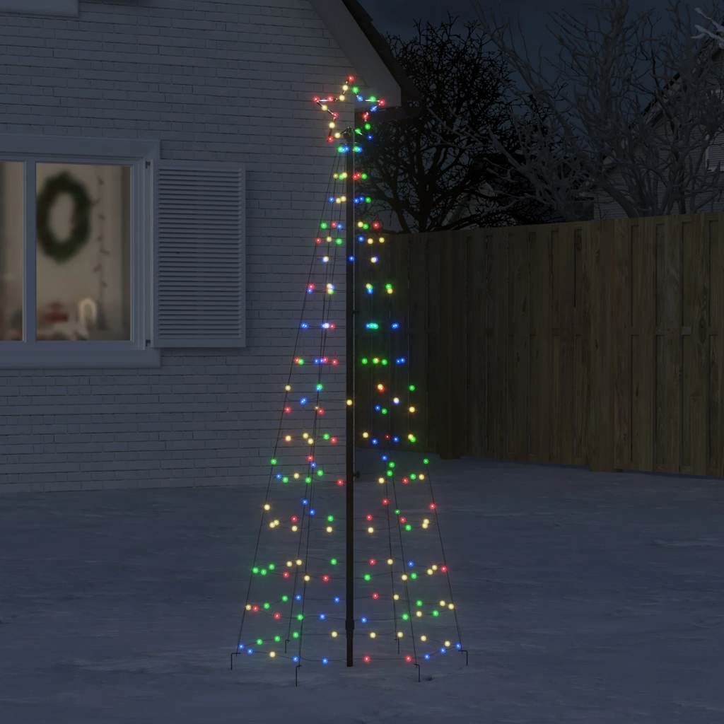 LED-kerstboom met spikes 220 LEDs kleurrijk 180 cm