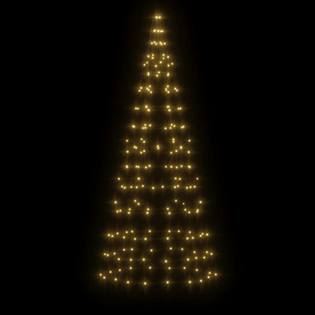 LED-kerstboom aan vlaggenmast 200 LED's warm wit 180 cm