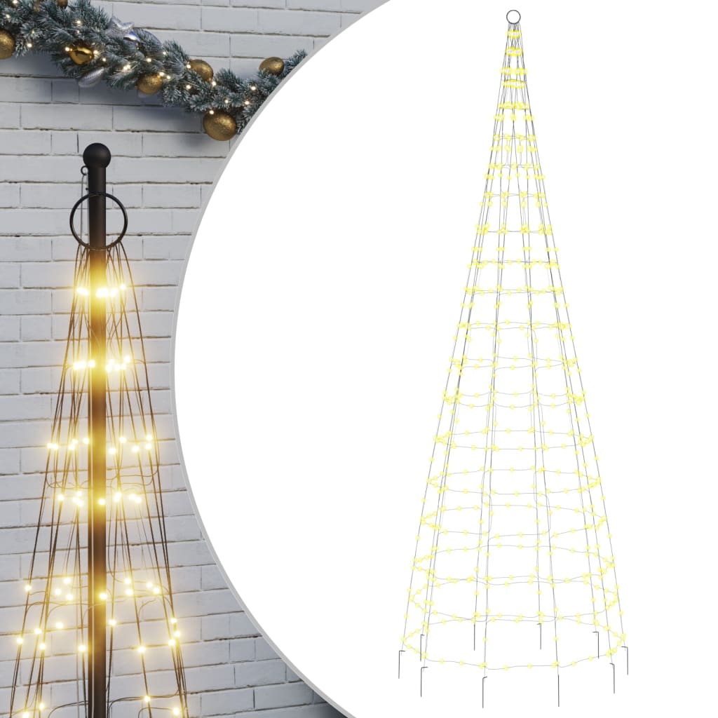LED-kerstboom aan vlaggenmast 550 LED's warm wit 300 cm