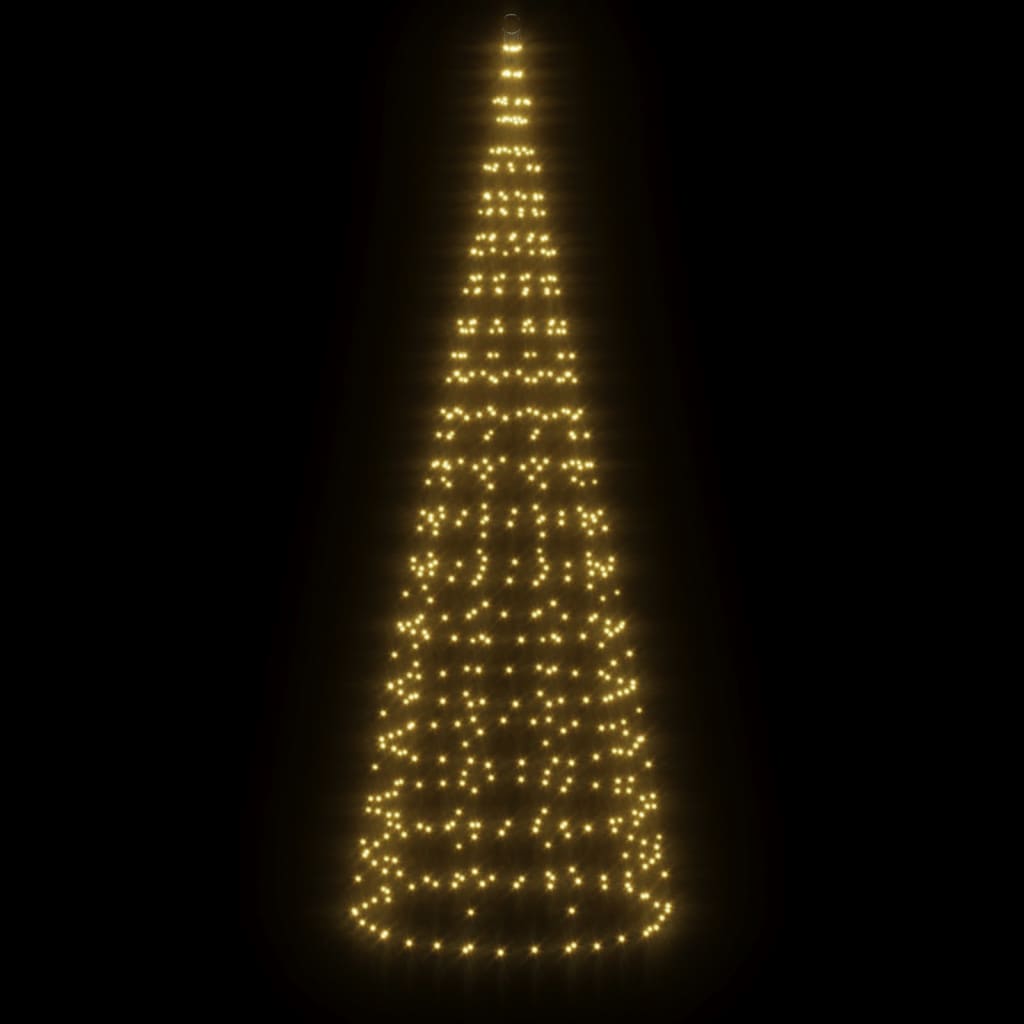 LED-kerstboom aan vlaggenmast 550 LED's warm wit 300 cm