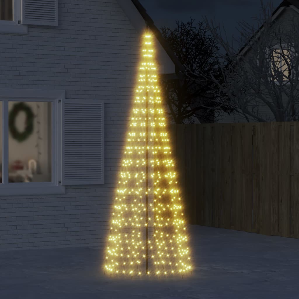 LED-kerstboom aan vlaggenmast 550 LED's warm wit 300 cm