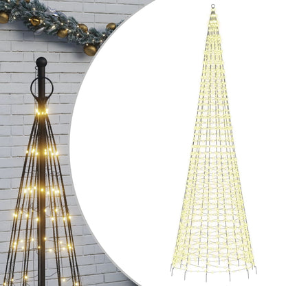 LED-kerstboom aan vlaggenmast 1534 LEDs warm wit 500 cm