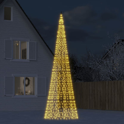 LED-kerstboom aan vlaggenmast 1534 LEDs warm wit 500 cm
