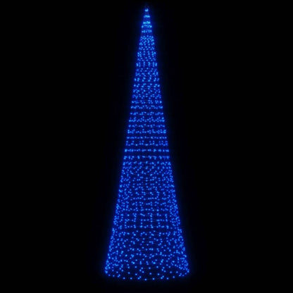 LED-kerstboom aan vlaggenmast 1534 LEDs 500 cm blauw