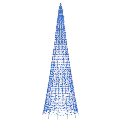 LED-kerstboom aan vlaggenmast 1534 LEDs 500 cm blauw