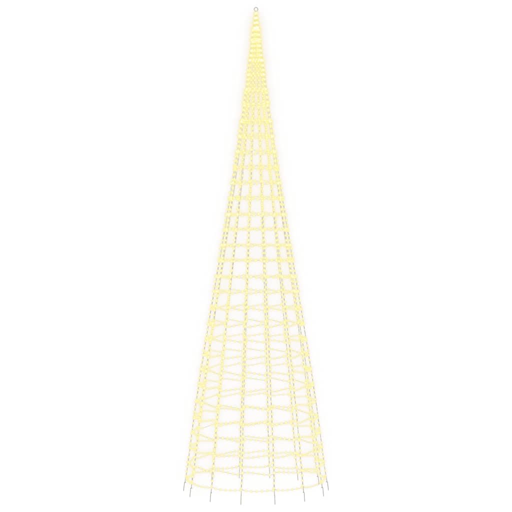 LED-kerstboom aan vlaggenmast 3000 LEDs warm wit 800 cm