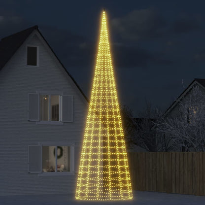 LED-kerstboom aan vlaggenmast 3000 LEDs warm wit 800 cm