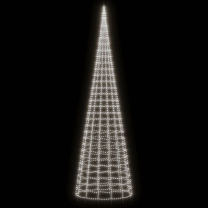 LED-kerstboom aan vlaggenmast 3000 LEDs koud wit 800 cm