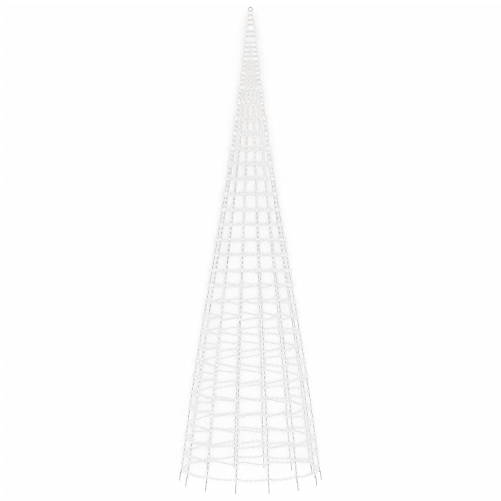 LED-kerstboom aan vlaggenmast 3000 LEDs koud wit 800 cm