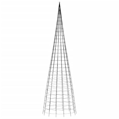 LED-kerstboom aan vlaggenmast 3000 LEDs koud wit 800 cm