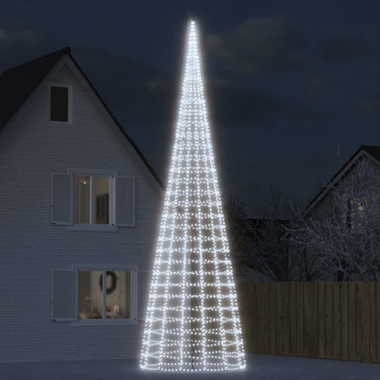 LED-kerstboom aan vlaggenmast 3000 LEDs koud wit 800 cm