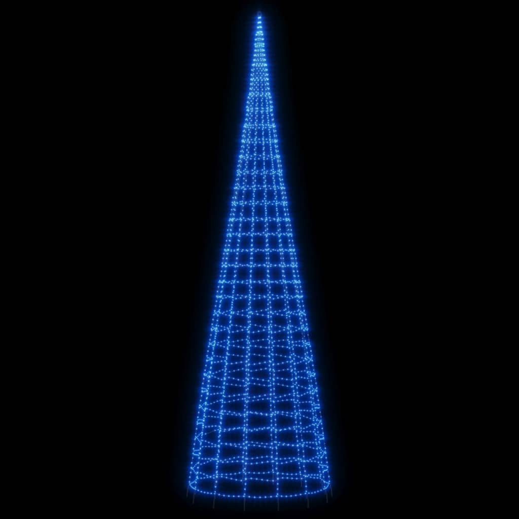 LED-kerstboom aan vlaggenmast 3000 LED's 800 cm blauw