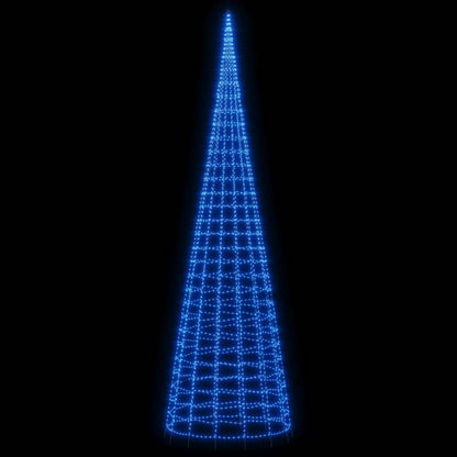 LED-kerstboom aan vlaggenmast 3000 LED's 800 cm blauw