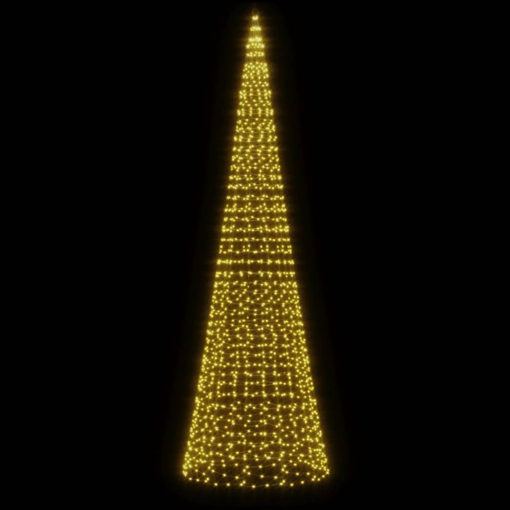 LED Kerstboom op vlaggenmast 1534 LED's 500 cm warm wit