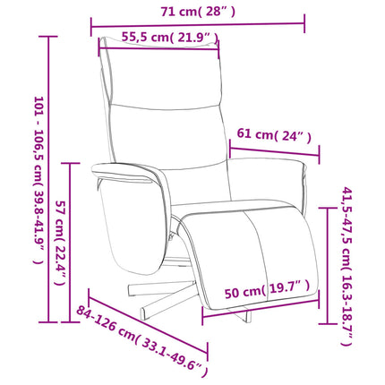Fauteuil Verstelbaar Met Voetensteun Kunstleer