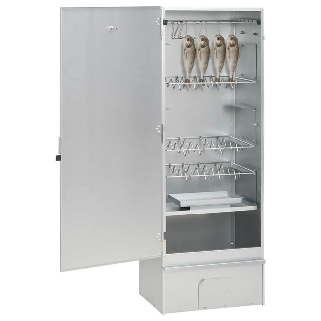Bbq-Rookoven Met Koude Rookgenerator Gegalvaniseerd Staal Betongrijs