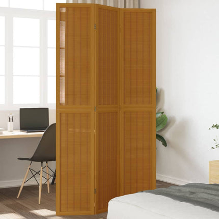 Kamerscherm Met 4 Panelen Massief Paulowniahout Bruin