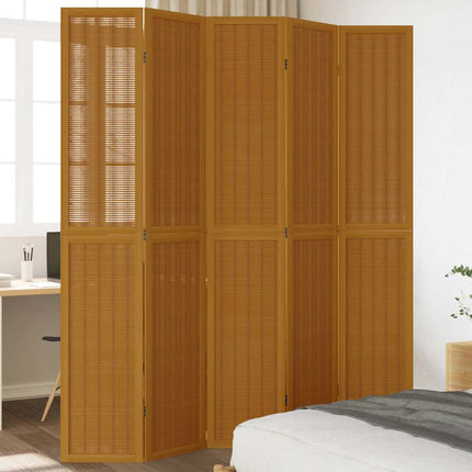 Kamerscherm Met 4 Panelen Massief Paulowniahout Bruin