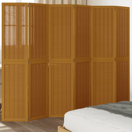 Kamerscherm Met 4 Panelen Massief Paulowniahout Bruin