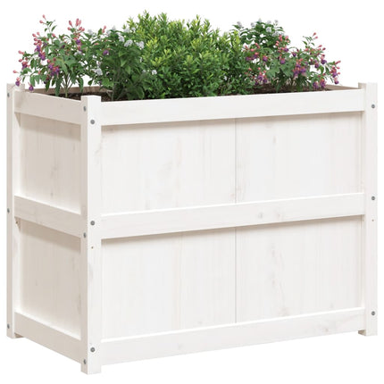 Plantenbak 90X50X70 Cm Massief Grenenhout Wit