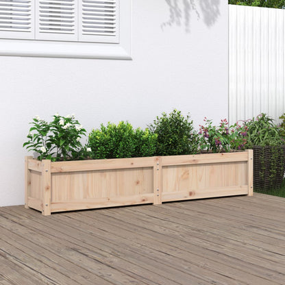 Plantenbak 150X31X31 Cm Massief Grenenhout Wit
