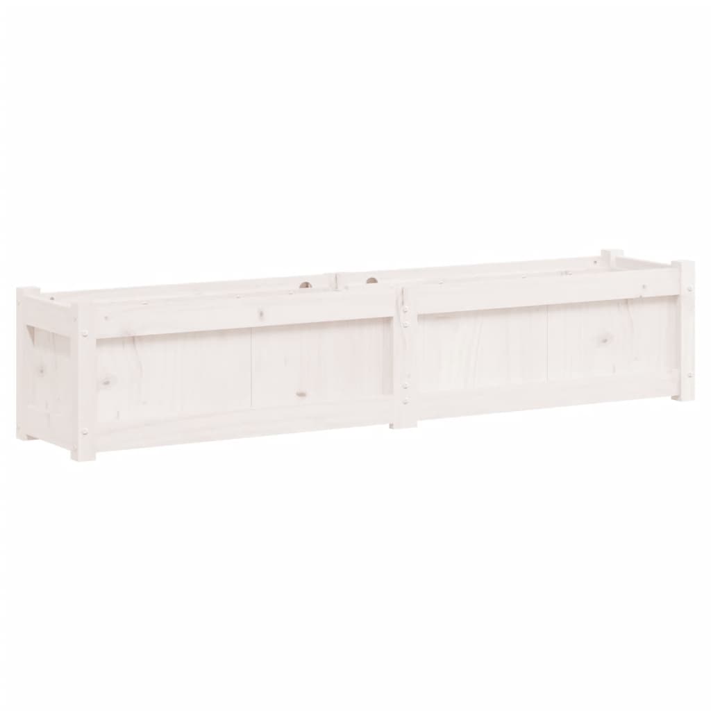 Plantenbak 150X31X31 Cm Massief Grenenhout Wit