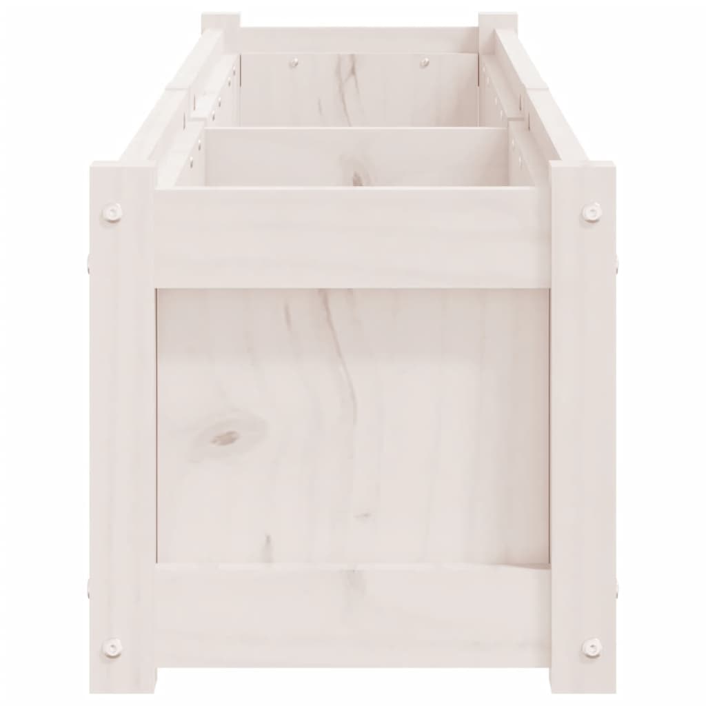 Plantenbak 150X31X31 Cm Massief Grenenhout Wit