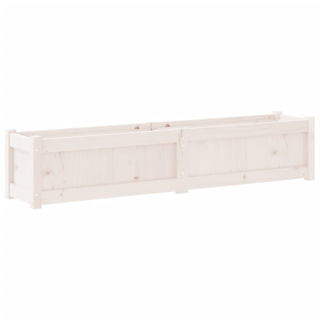 Plantenbak 150X31X31 Cm Massief Grenenhout Wit