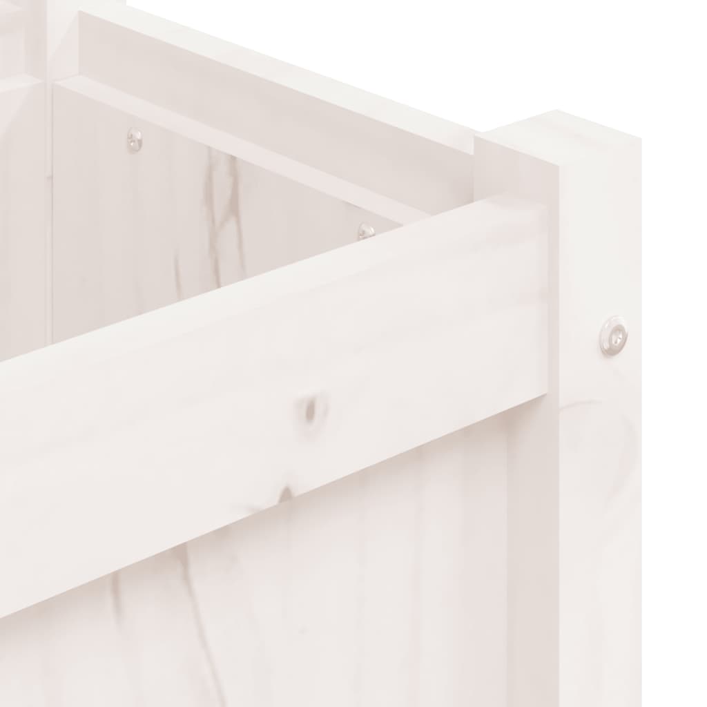 Plantenbak 150X31X31 Cm Massief Grenenhout Wit