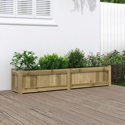 Plantenbak 150X31X31 Cm Massief Grenenhout Wit