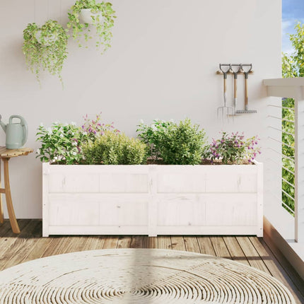 Plantenbak 150X50X50 Cm Massief Grenenhout Wit