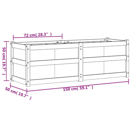 Plantenbak 150X50X50 Cm Massief Grenenhout Wit