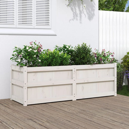 Plantenbak 150X50X50 Cm Massief Grenenhout Wit