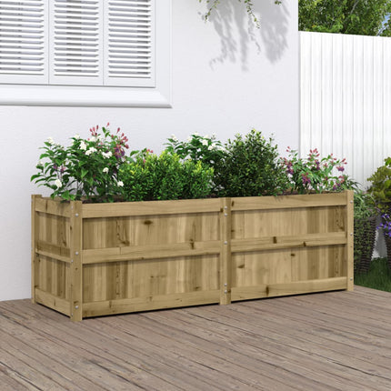 Plantenbak 150X50X50 Cm Massief Grenenhout Wit