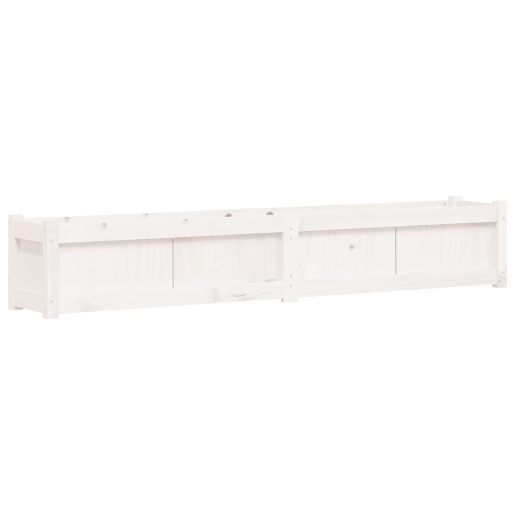 Plantenbak 180X31X31 Cm Massief Grenenhout Wit